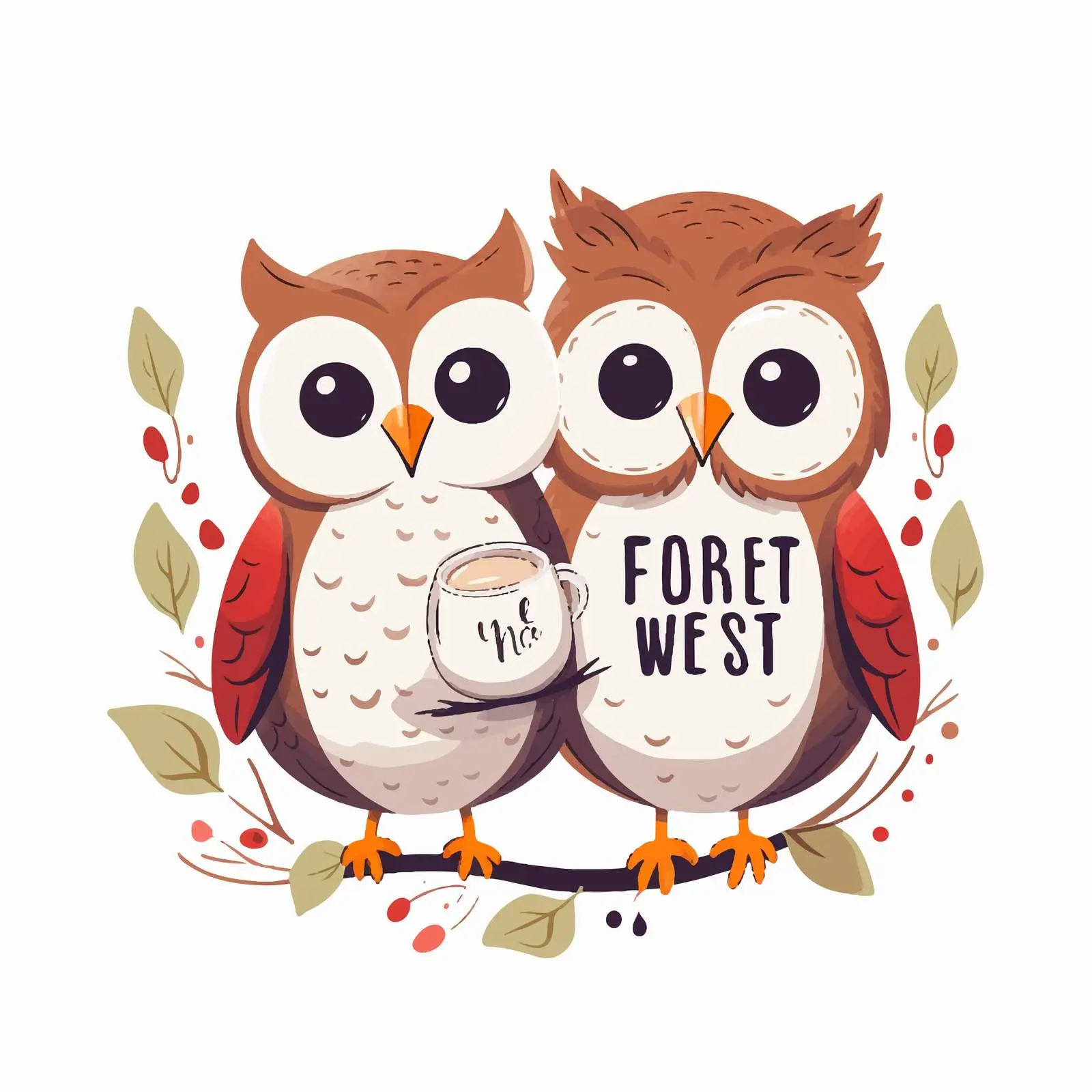 Adorable Owl Holding Coffee Mug with Slogan — free download from Dotvec
