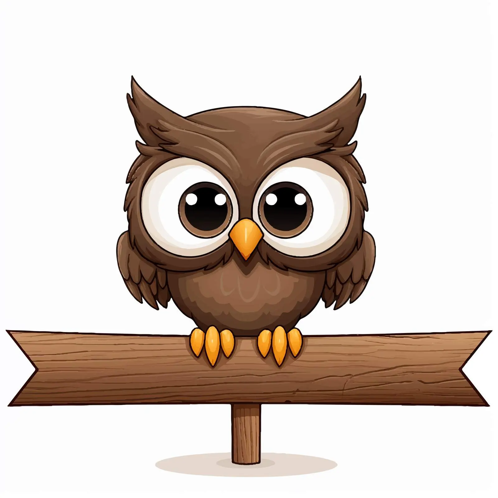 Adorable Owl Behind Wooden Arrow Sign Vector — free download from Dotvec