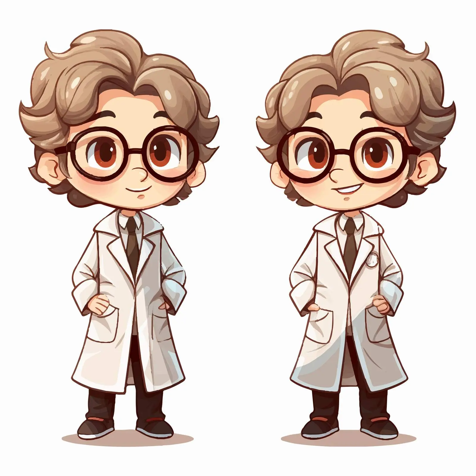 Cute Scientist in Doodle Style Gown — free download from Dotvec