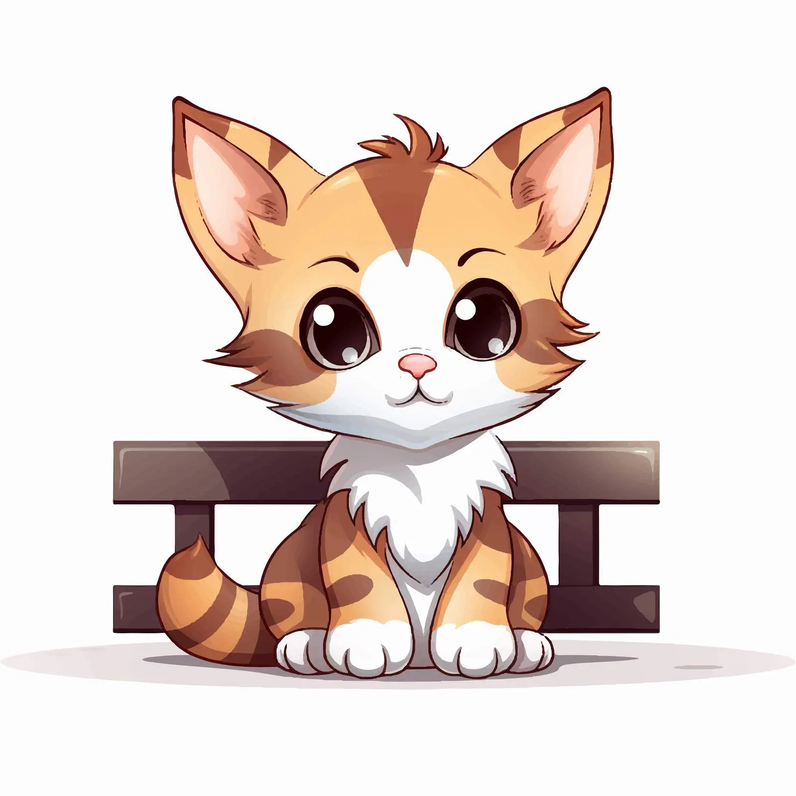 Cute Striped Kitten with Blank Sign Vector — free download from Dotvec