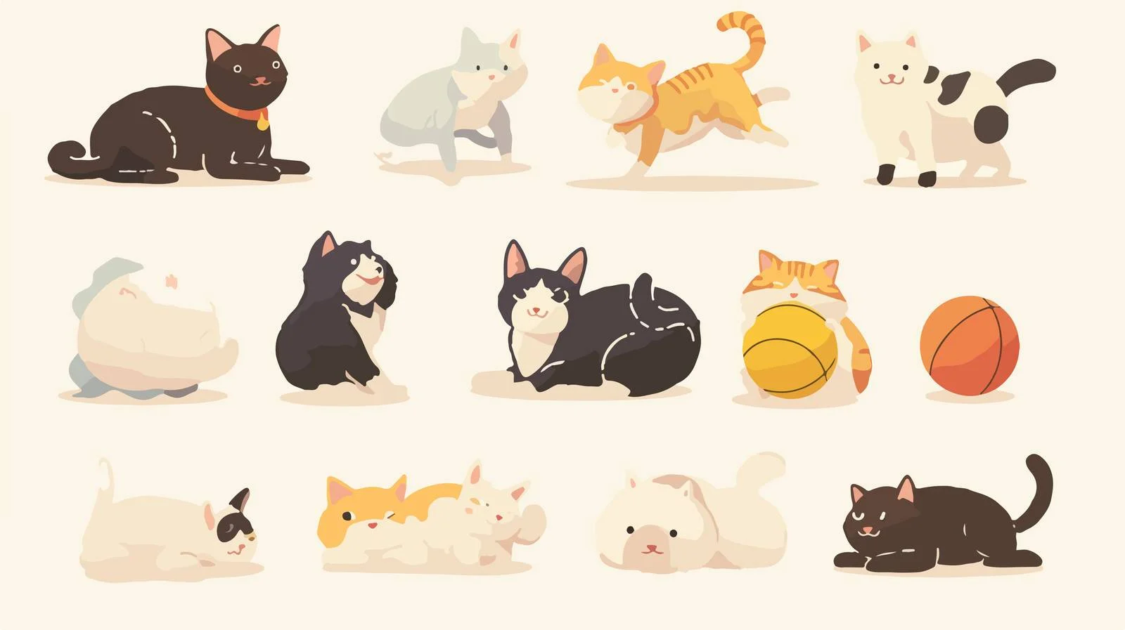 Charming Variety of Cats in Various Poses — free download from Dotvec