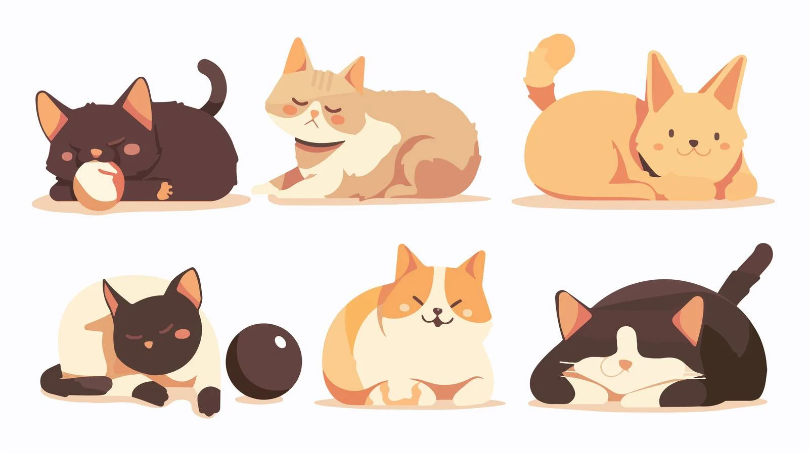 Charming Variety of Cat Poses — free download from Dotvec