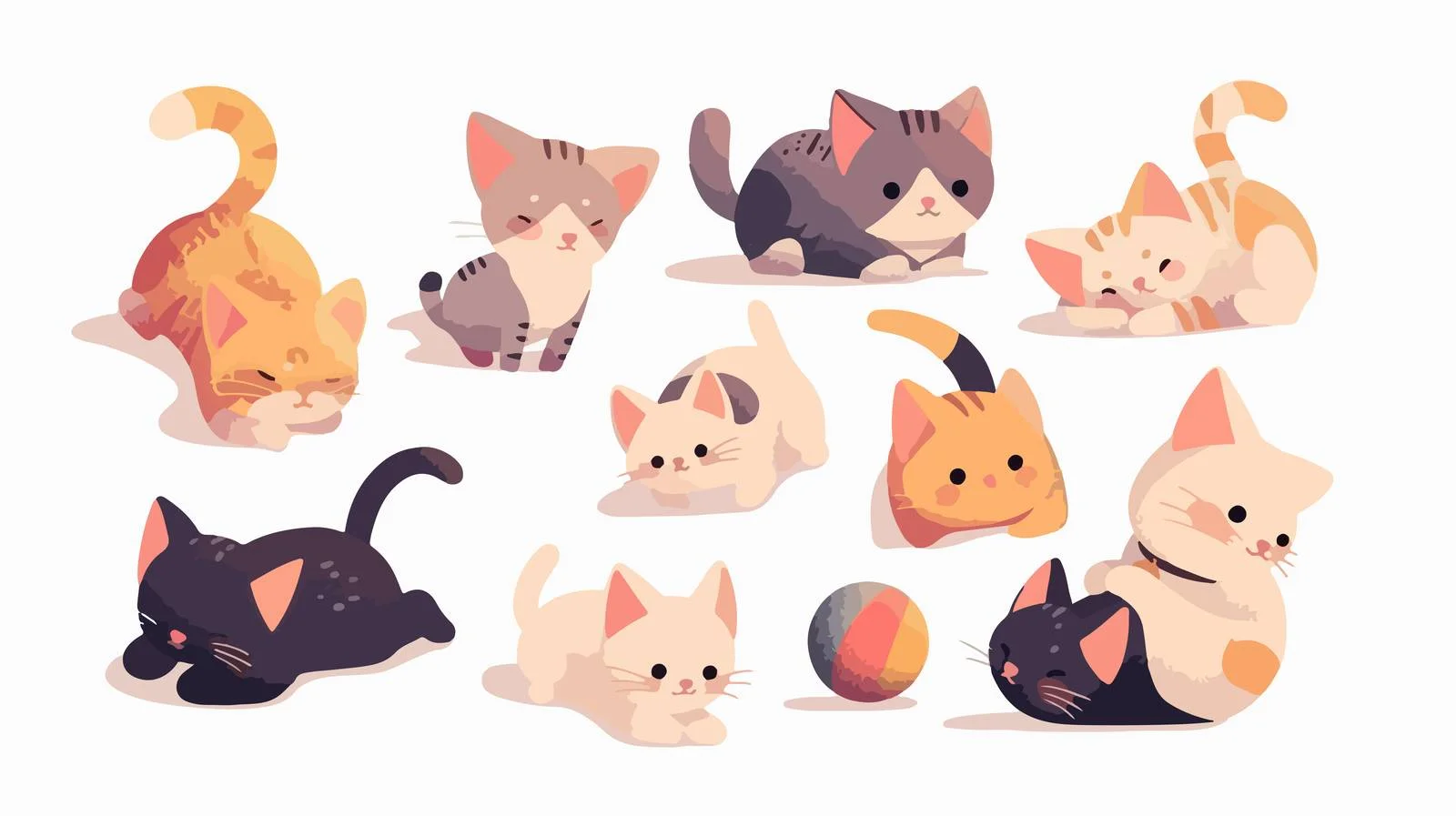 Assorted Breeds of Adorable Cats Lounging — free download from Dotvec