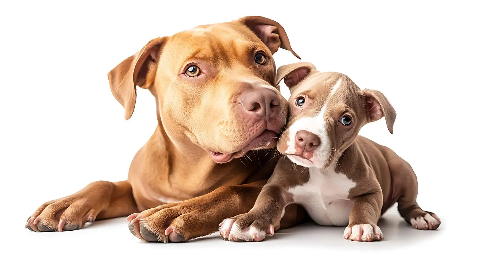 Pit Bull Puppy and Adult Dog Together — free download from Dotvec