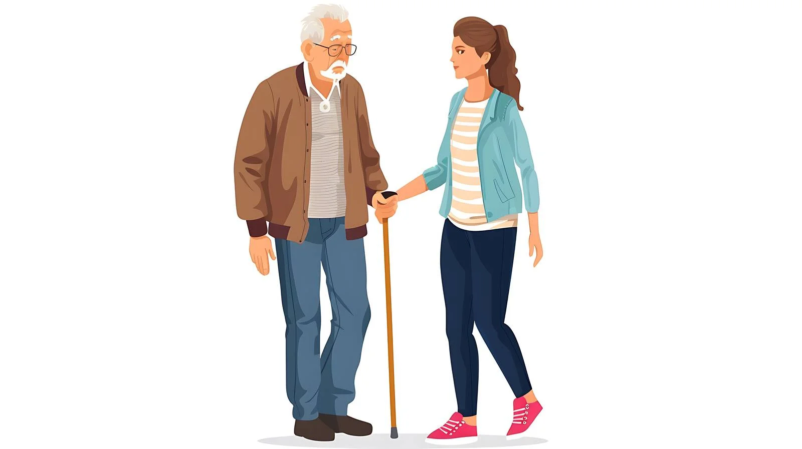 Generational support during a stroll — free download from Dotvec