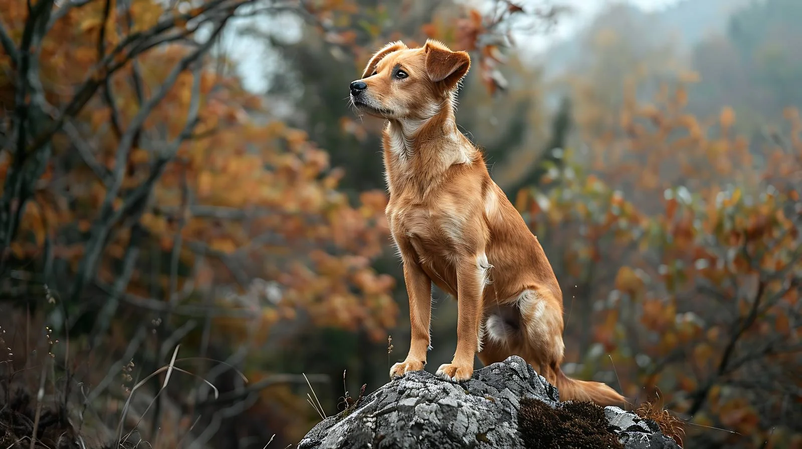 Majestic Dog in Forest Scene — free download from Dotvec