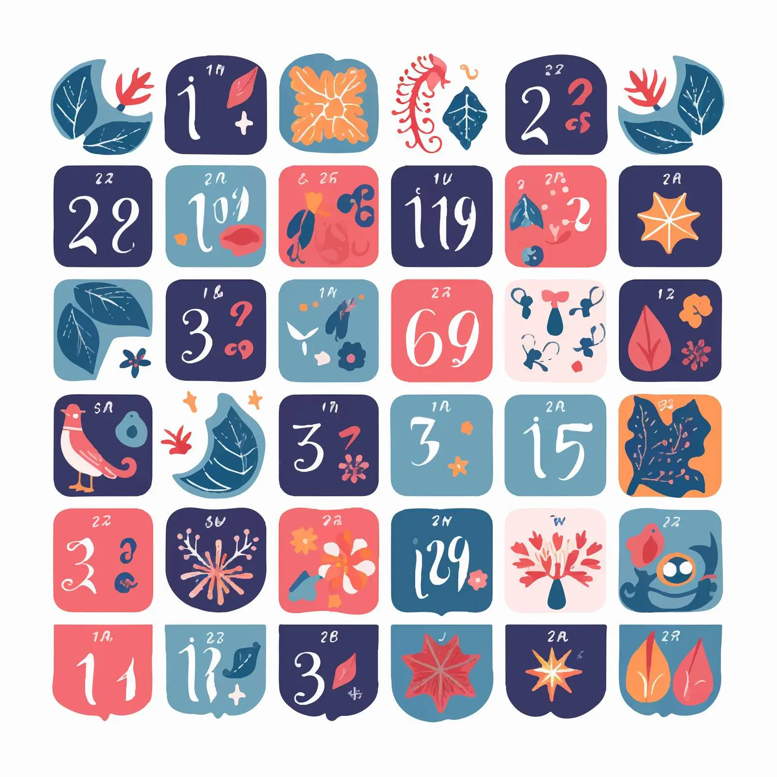 Festive Advent Calendar Design for Winter Holidays – free holiday planning image from Dotvec