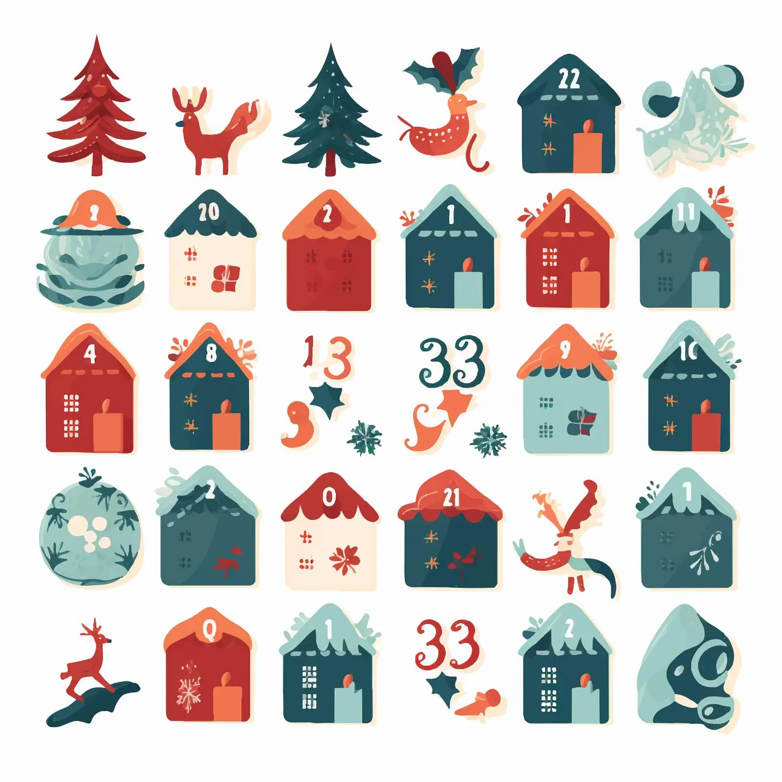 Winter Holiday Advent Calendar Design — free download from Dotvec
