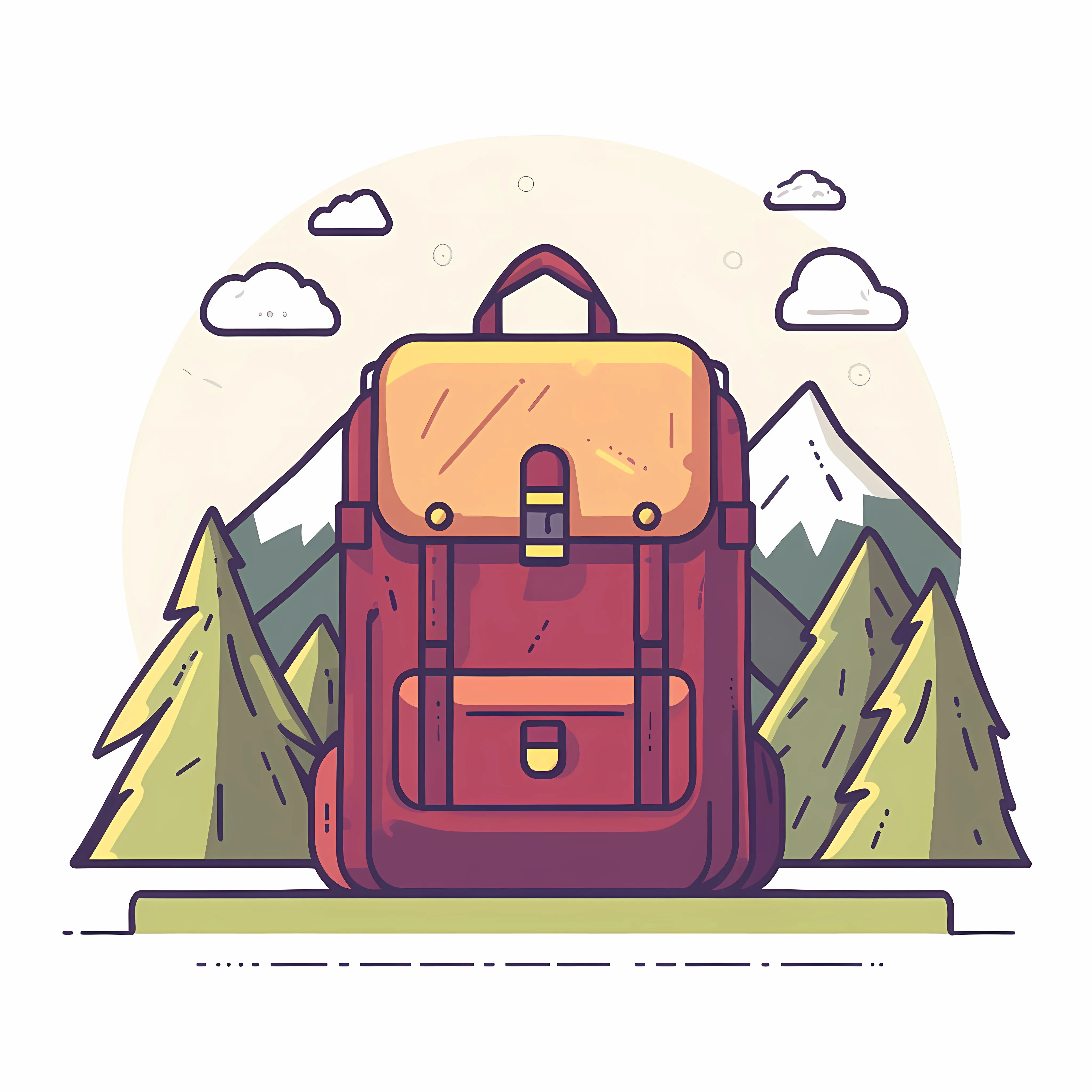 Adventure Backpack Symbolizing Exploration Vector Illustration — free download from Dotvec