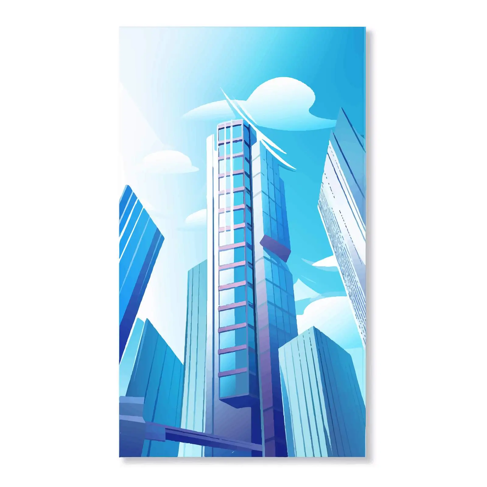 Abstract Architecture Advertising Poster with Blue Background – free creative poster image from Dotvec