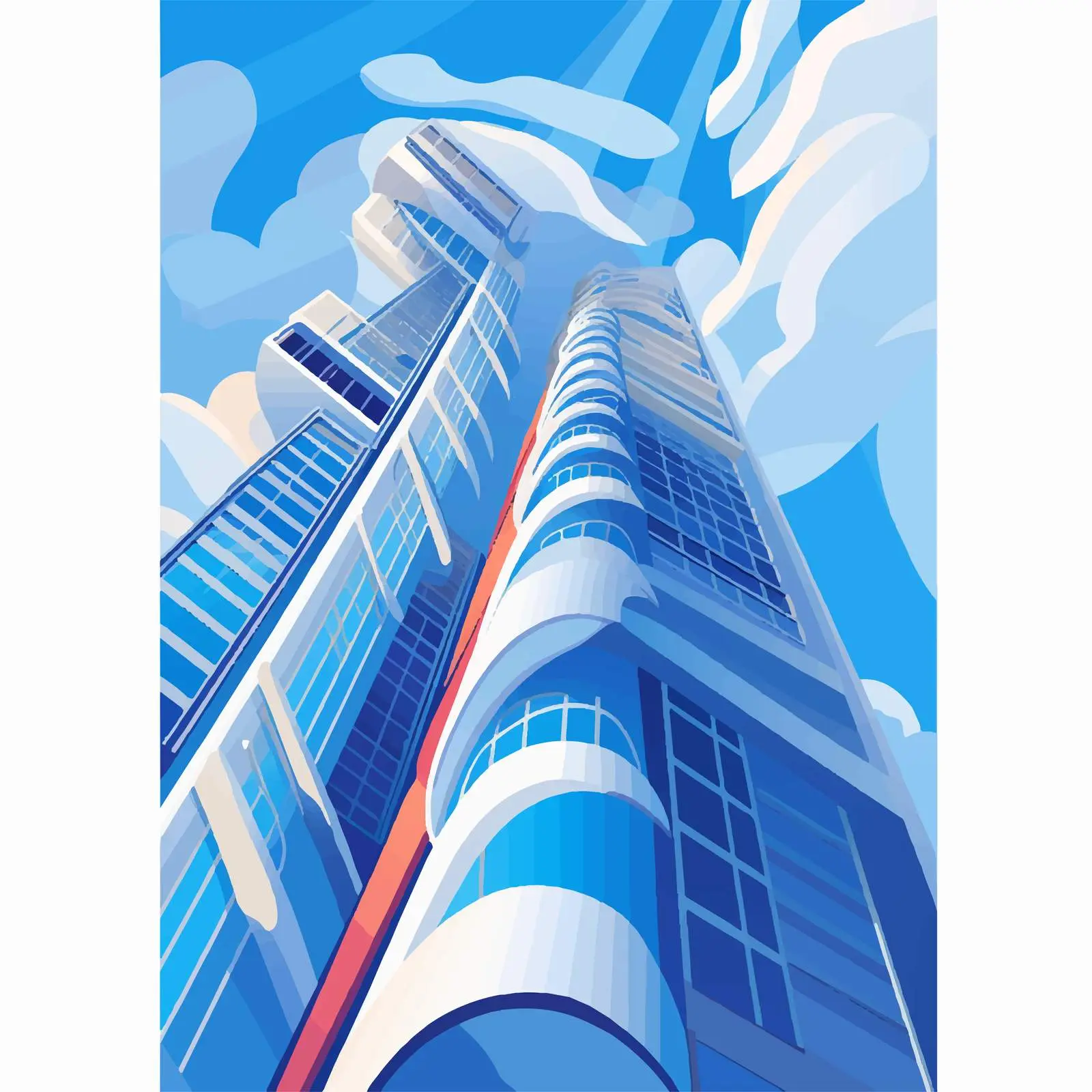 Abstract Architecture Advertising Poster on Blue Background — free download from Dotvec