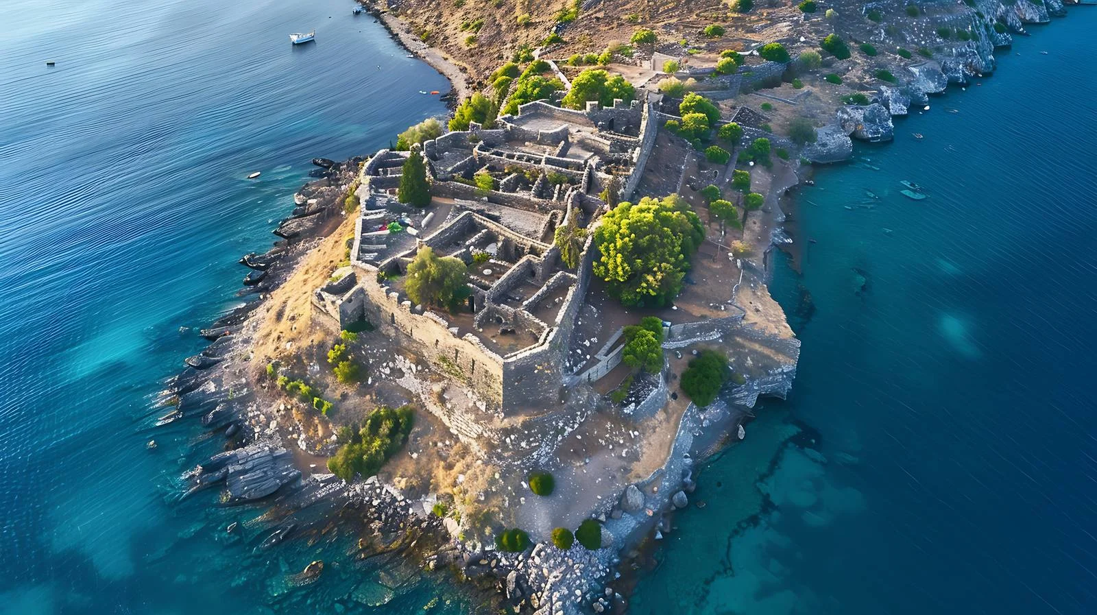 Venetian Fortress Island Aerial View — free download from Dotvec