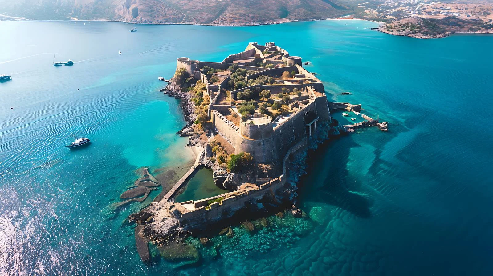 Venetian Fortress Island Aerial View — free download from Dotvec