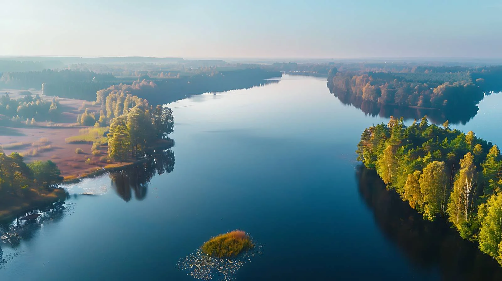 Elevated view of Masurian lake scenery — free download from Dotvec