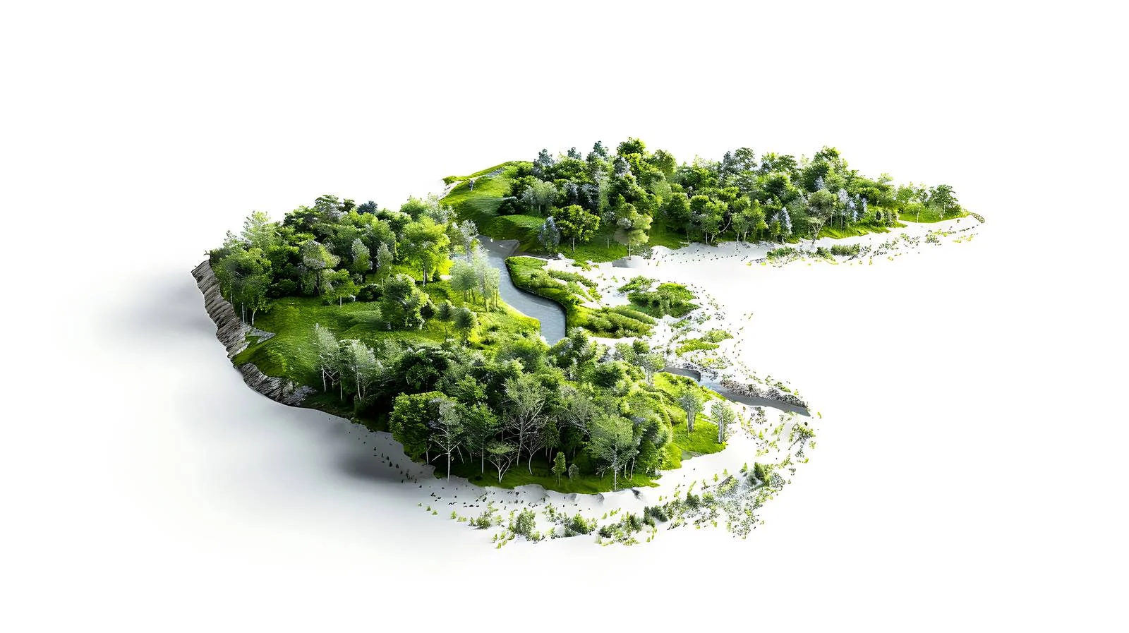 Sweeping Aerial View on White Background — free download from Dotvec