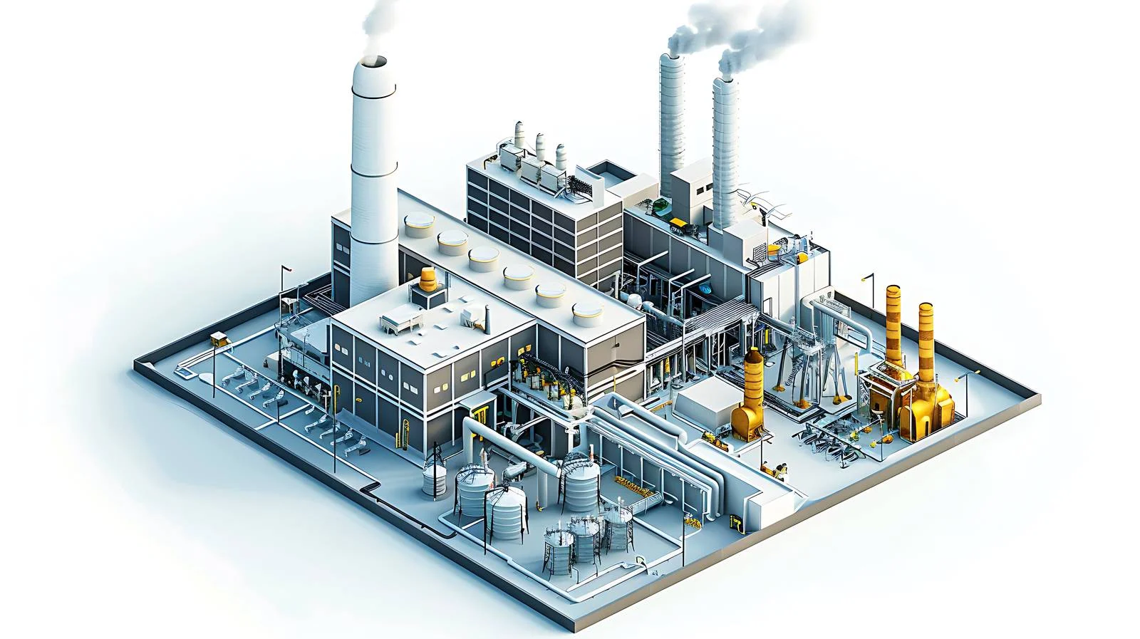 Isolated power plant in aerial landscape — free download from Dotvec