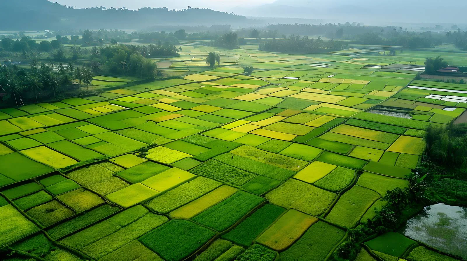 Aerial View of Fall Rice Fields — free download from Dotvec