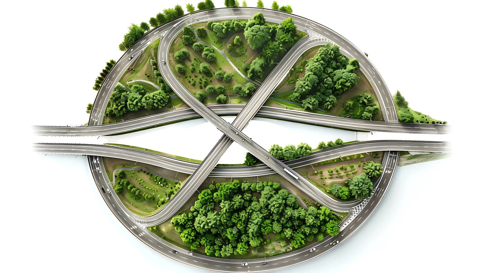 Isolated Highway Interchanges from Aerial View — free download from Dotvec