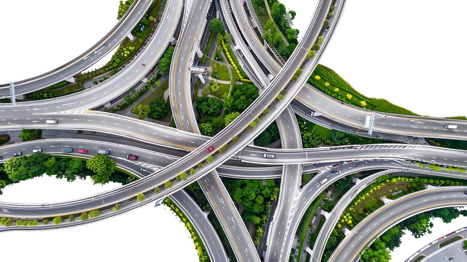 Highway Interchange Aerial Photography Isolated View — free download from Dotvec