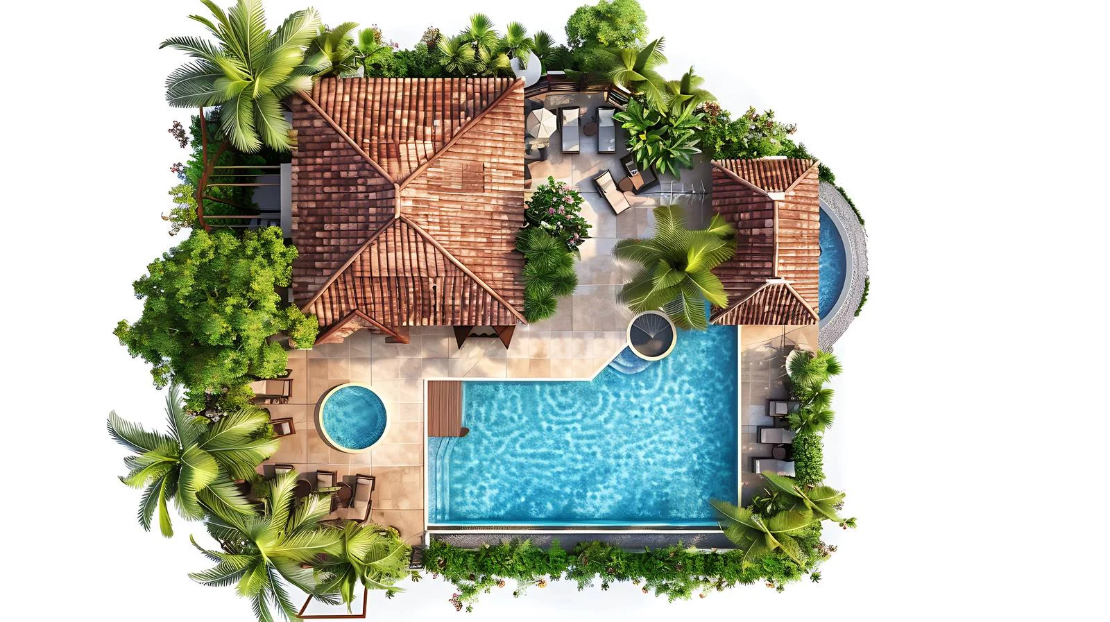 Tropical Hotel Aerial View — free download from Dotvec
