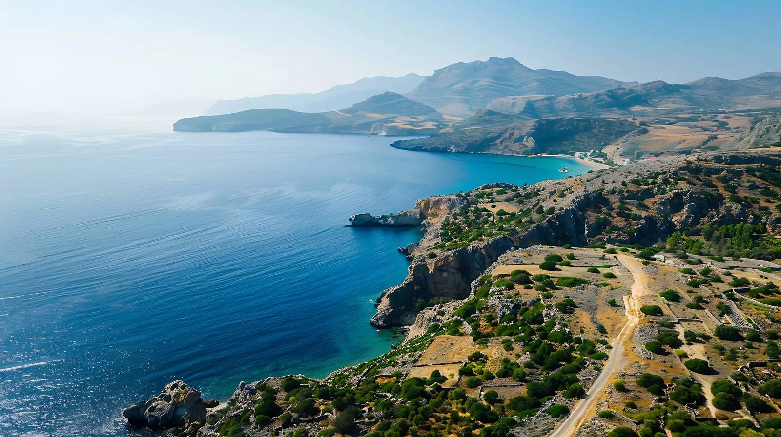 Cretan Landscape Aerial View — free download from Dotvec