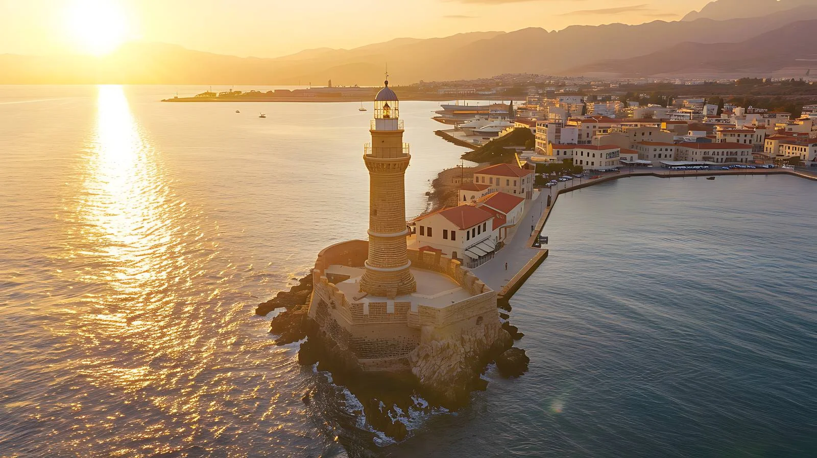 Aerial View of Venetian Lighthouse — free download from Dotvec