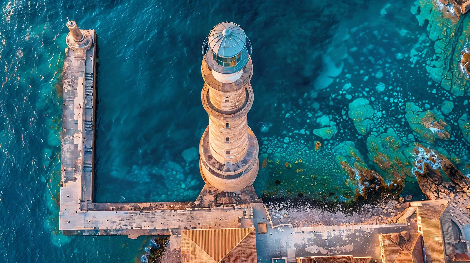 Venetian Lighthouse Aerial View by Drone — free download from Dotvec