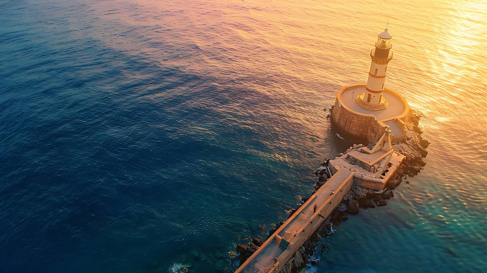 Aerial View of Venetian Lighthouse — free download from Dotvec