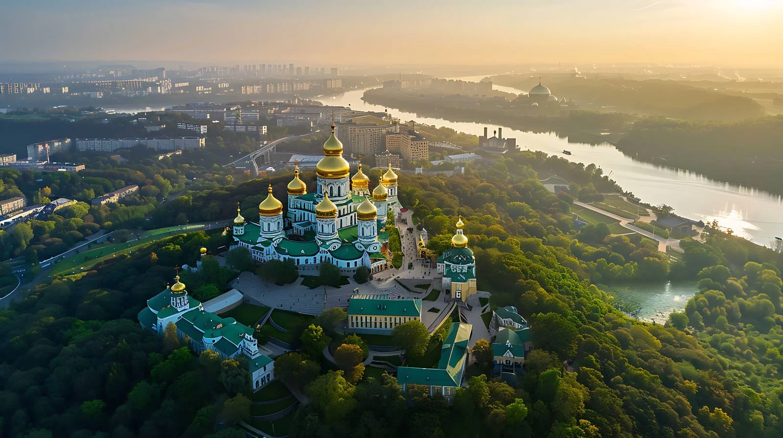 Aerial View Kiev Pechersk Lavra Drone — free download from Dotvec