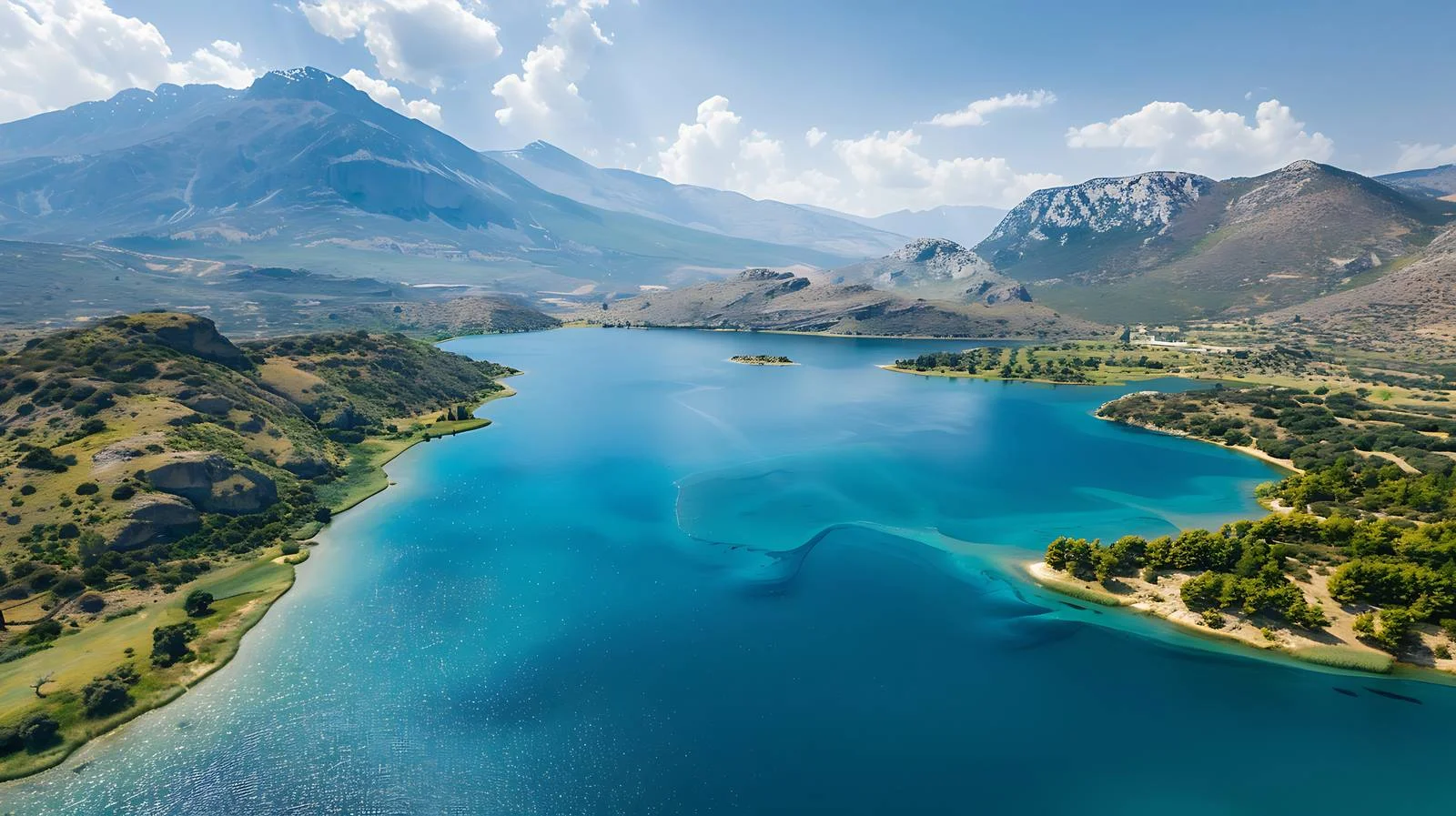 Aerial View Kournas Lake Crete — free download from Dotvec