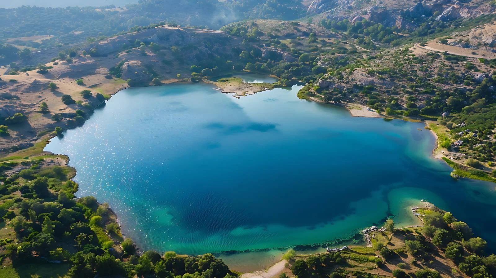 Aerial View Kournas Lake Crete — free download from Dotvec