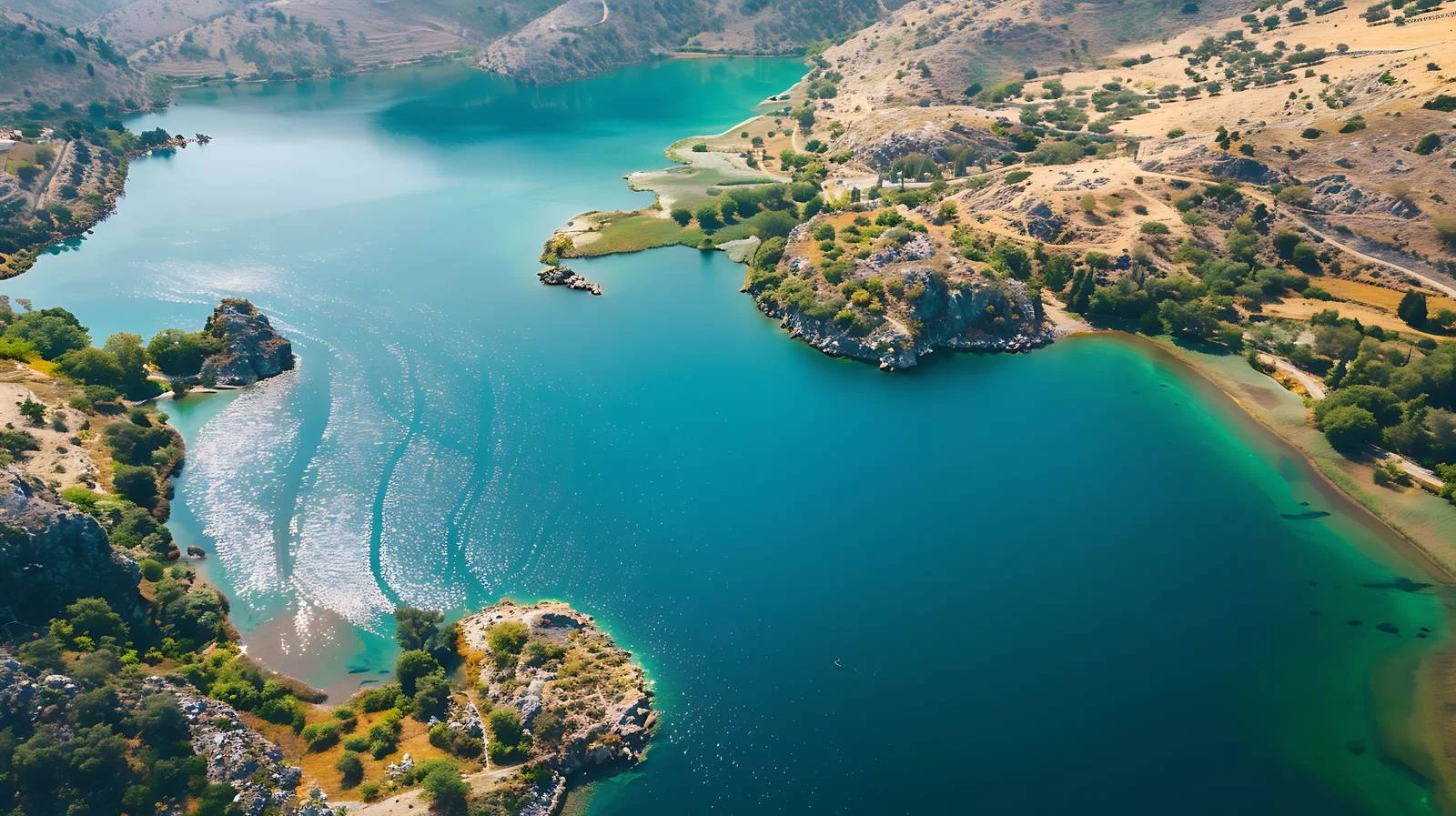 Aerial View Kournas Lake Crete — free download from Dotvec