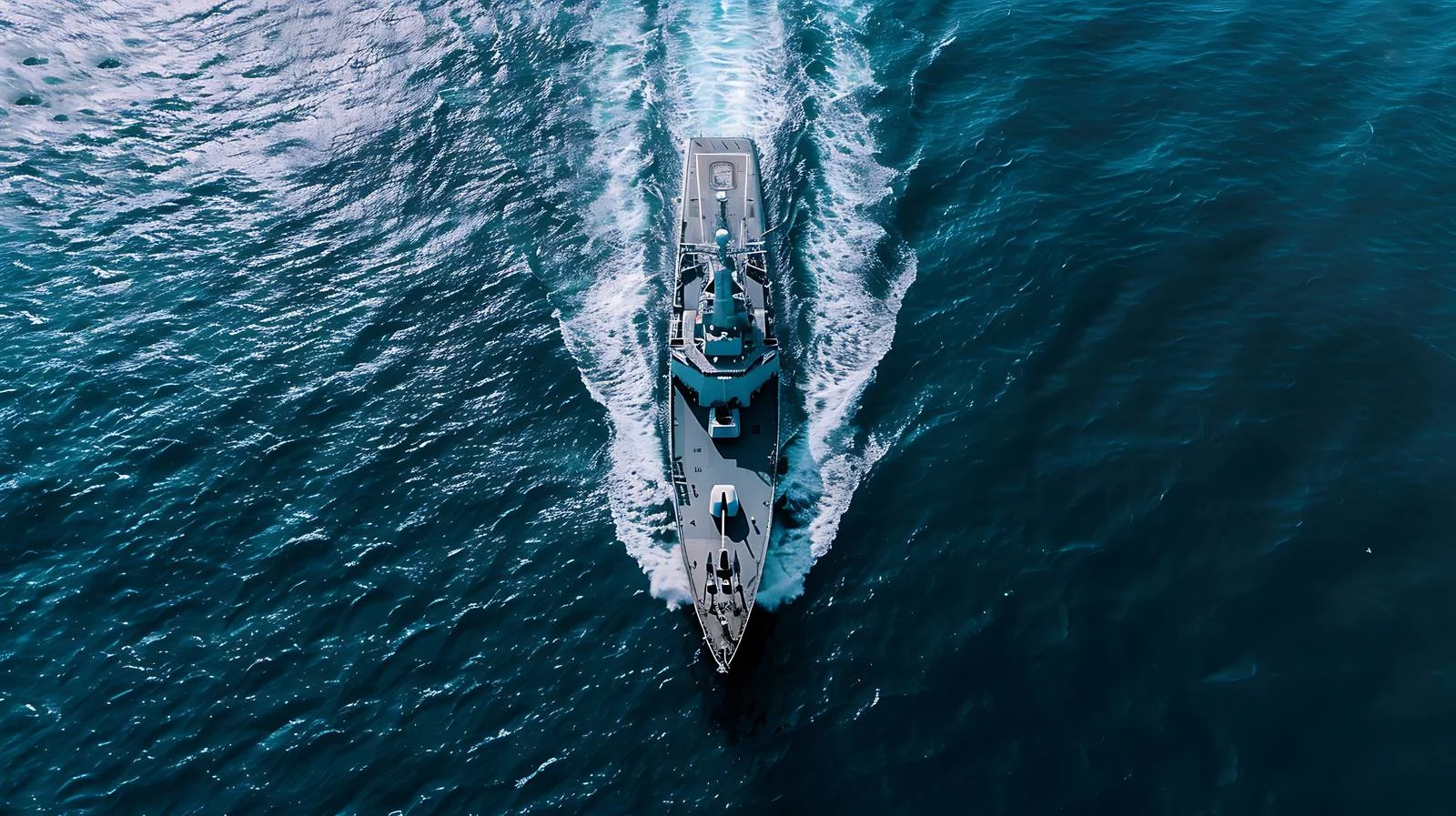 Aerial View of Sea with Warship — free download from Dotvec