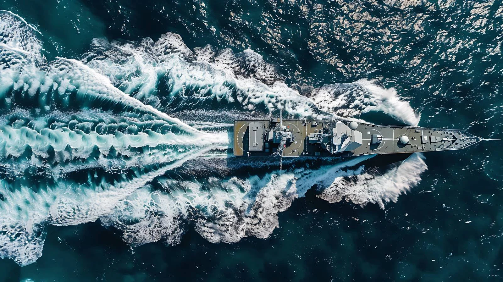 Aerial View of Sea with Warship — free download from Dotvec