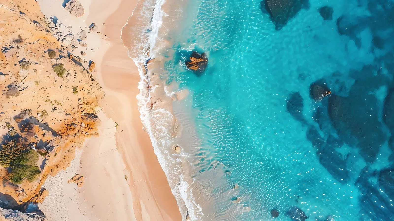 Aerial View Tropical Falasarna Beach — free download from Dotvec