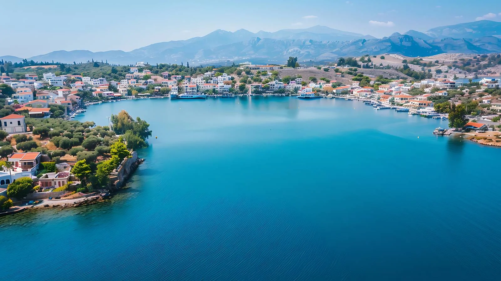 Aerial View Voulismeni Lake Agios — free download from Dotvec