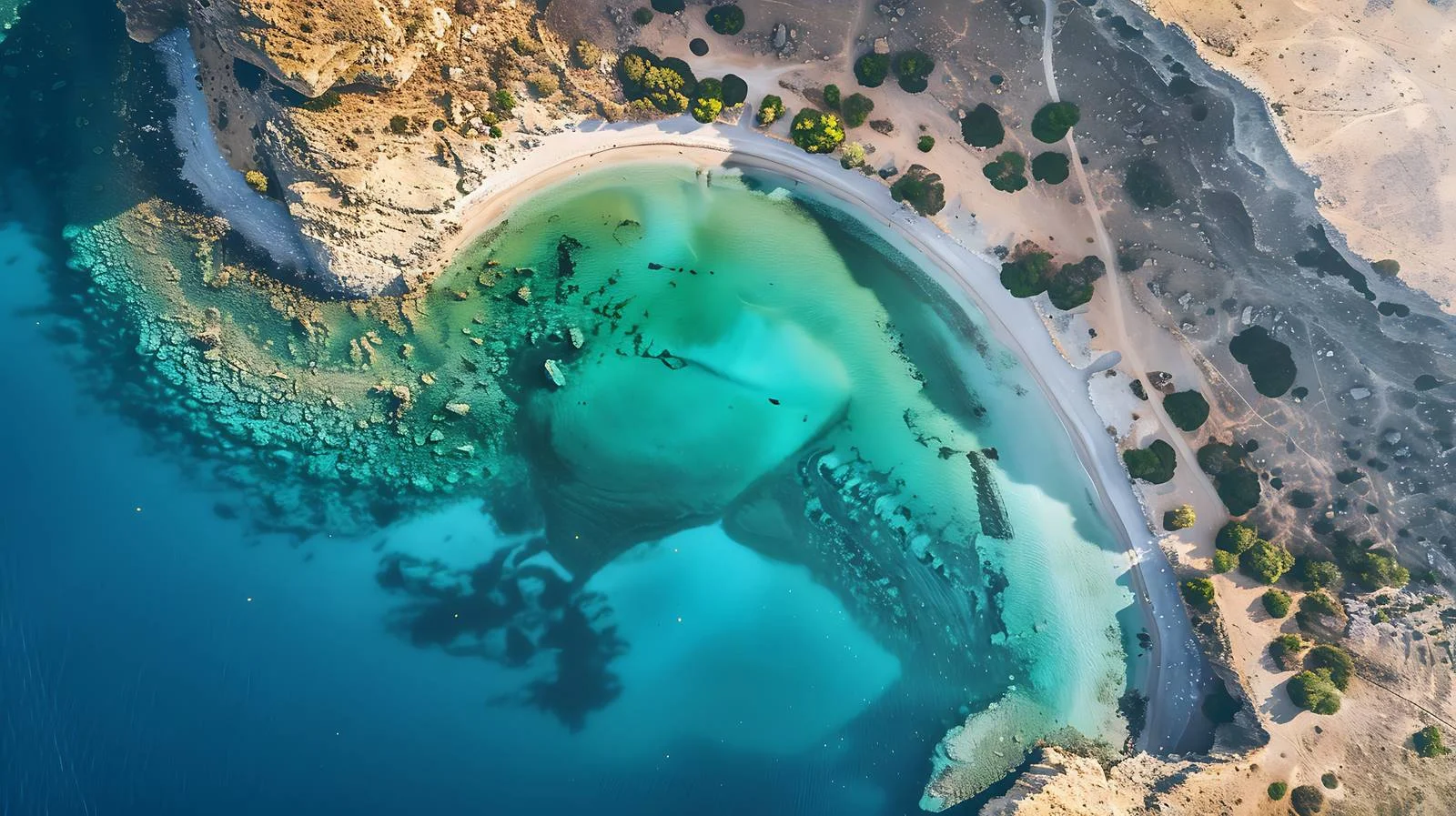 Aerial View Beach Seitan Limania Bay — free download from Dotvec