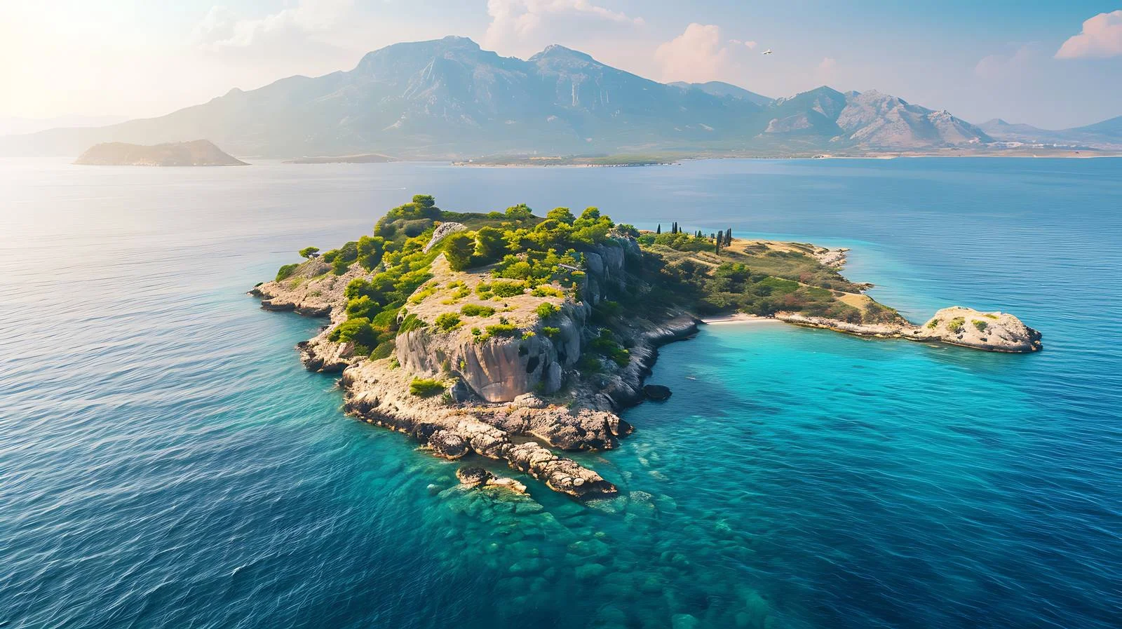 Idyllic Seaside Drone Aerial View — free download from Dotvec