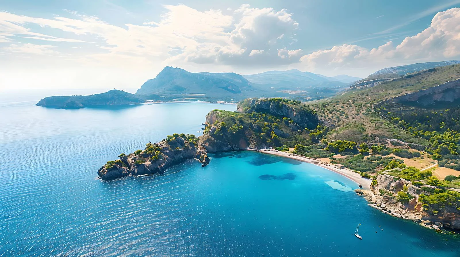 Idyllic Seascape Aerial View by Drone — free download from Dotvec