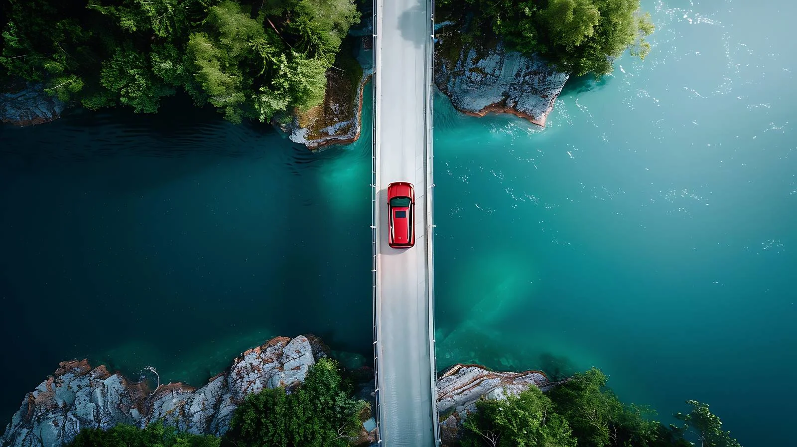 Scenic Bridge Crossing Aerial View — free download from Dotvec