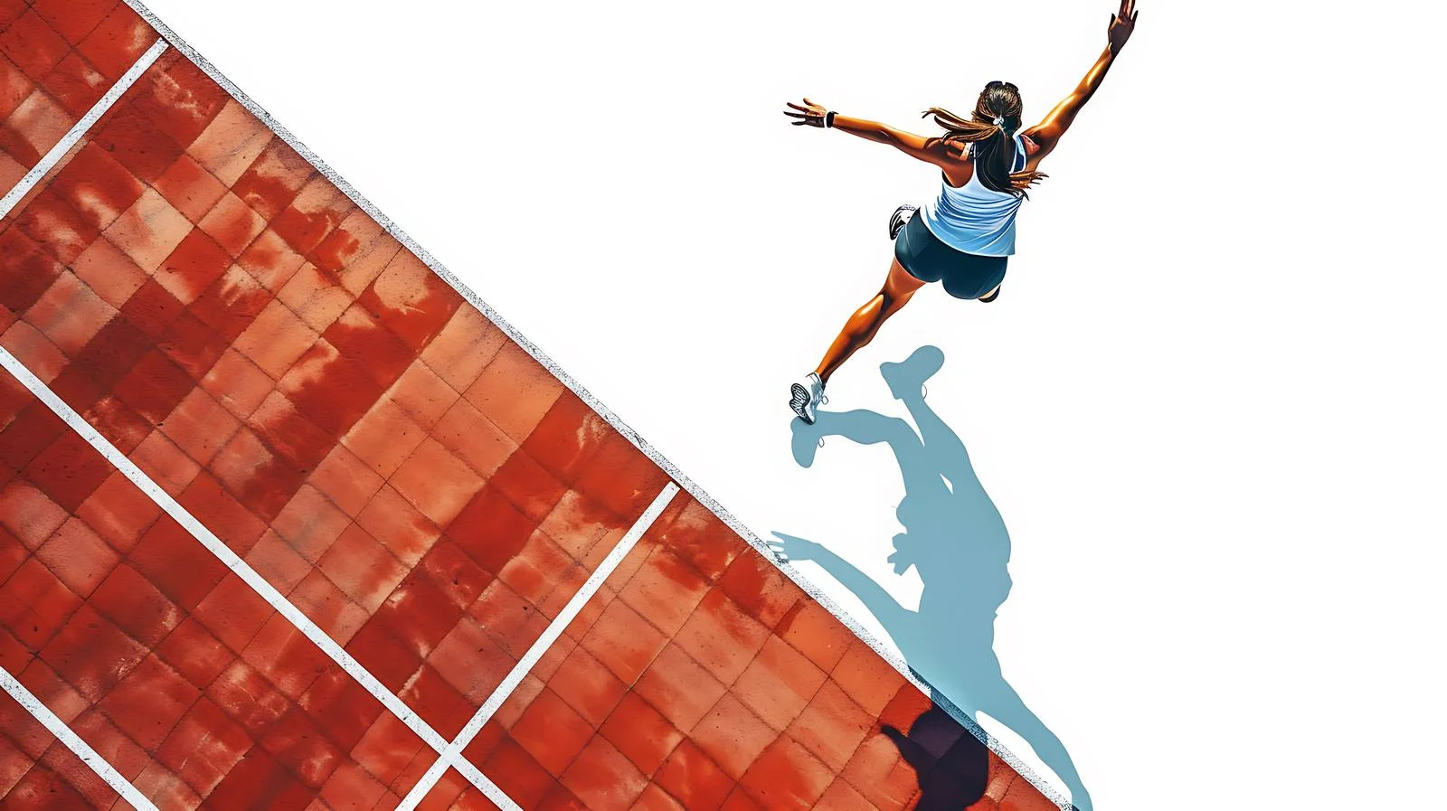 Dynamic Female Runner from Above — free download from Dotvec