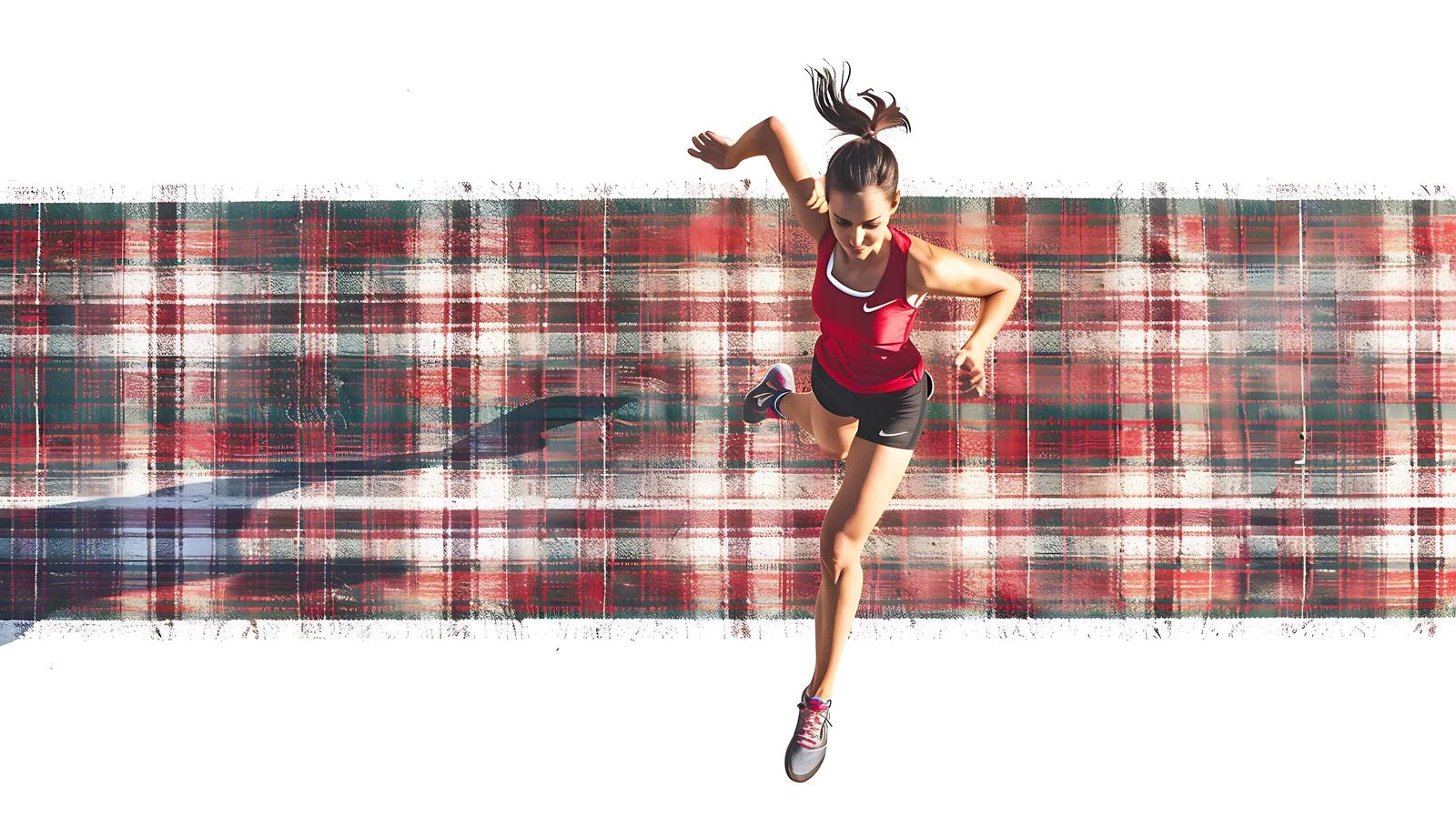 Aerial Female Athlete Running Track View — free download from Dotvec