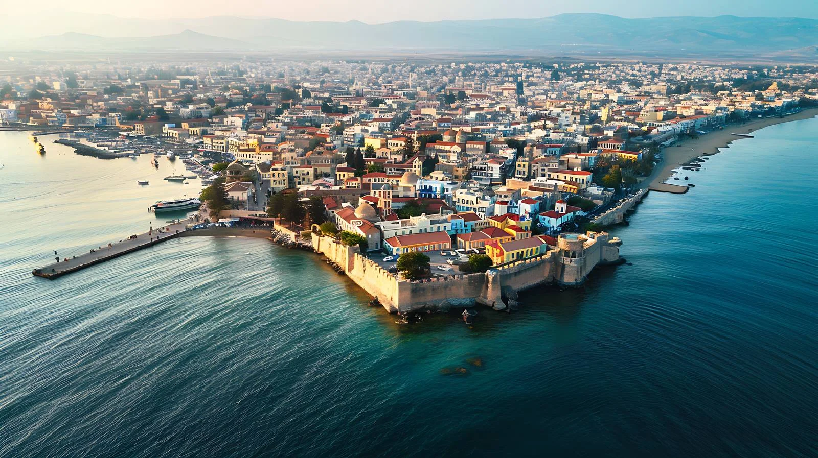 Chania Old Harbor Aerial View — free download from Dotvec