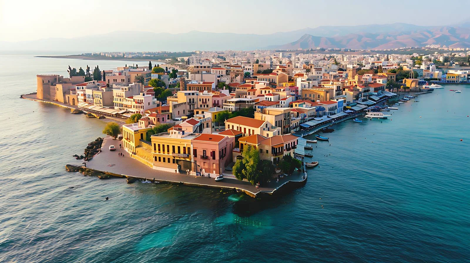 Chania Aerial View Old Harbor Crete — free download from Dotvec
