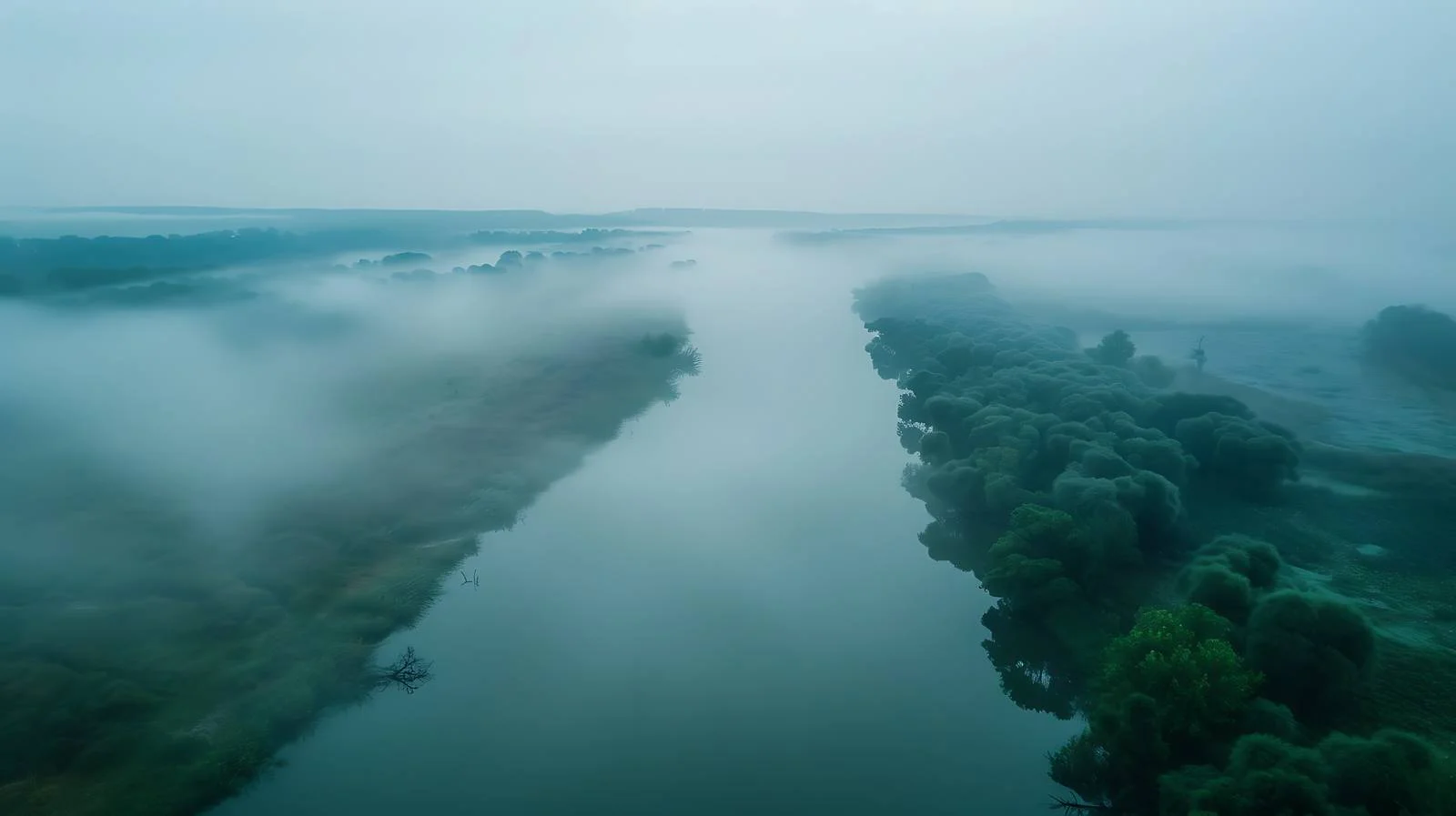 Serene River in Morning Mist — free download from Dotvec