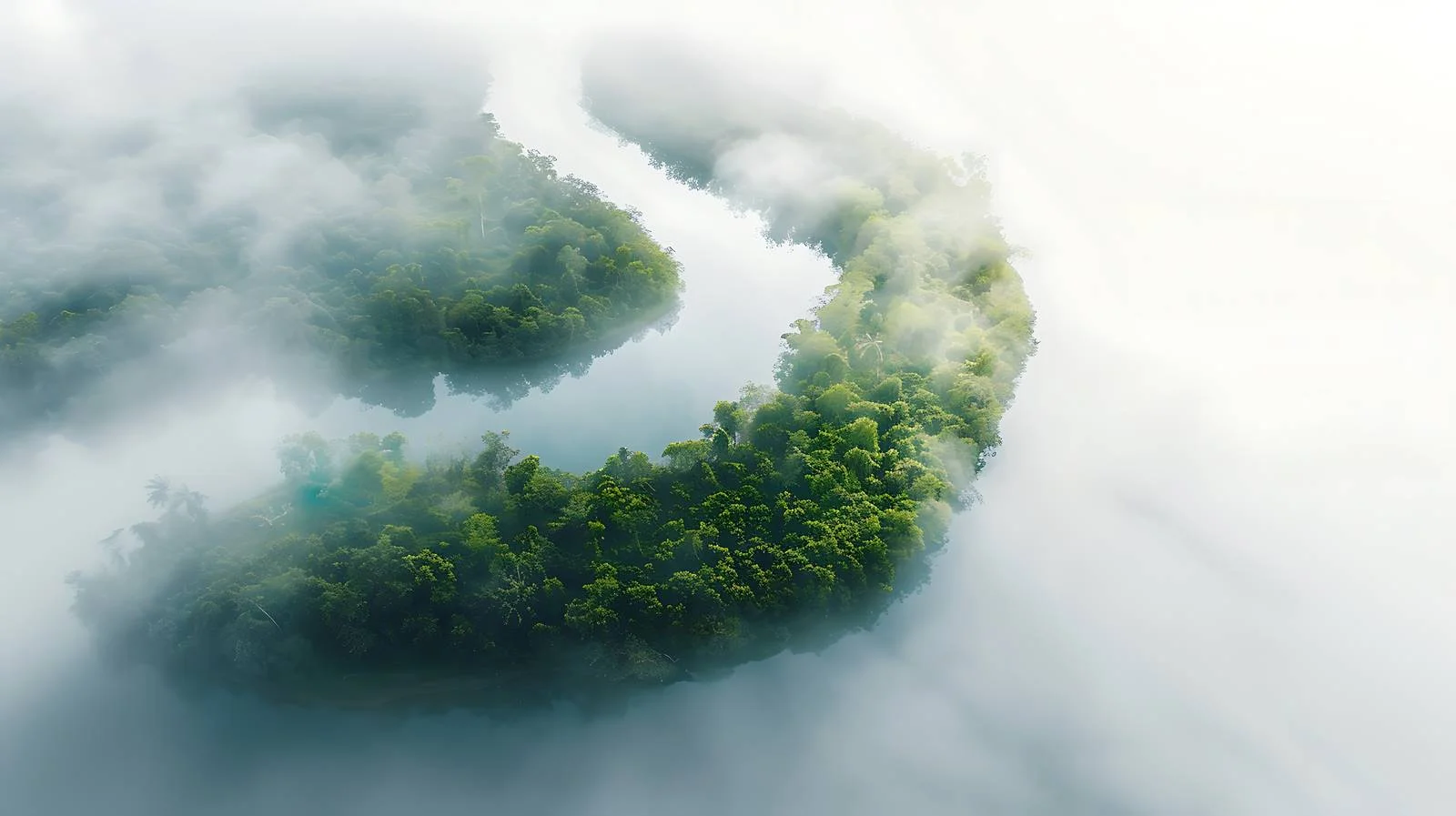 Serenity of Misty River Aerial View — free download from Dotvec