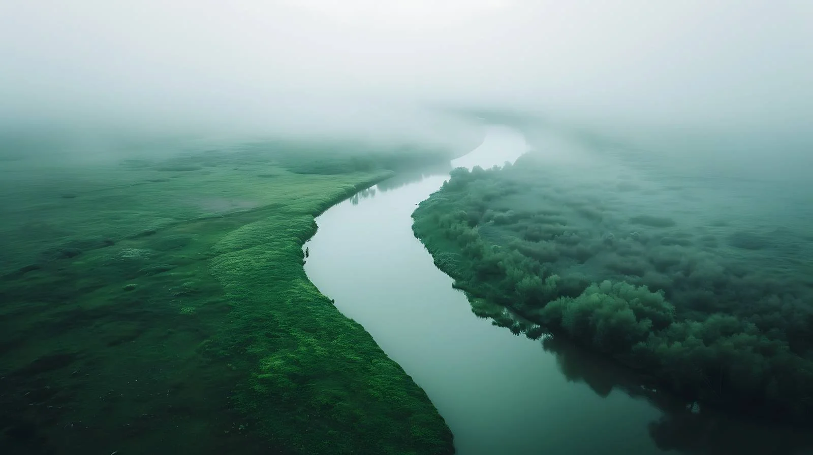 Misty River Scenery on Foggy Morning — free download from Dotvec