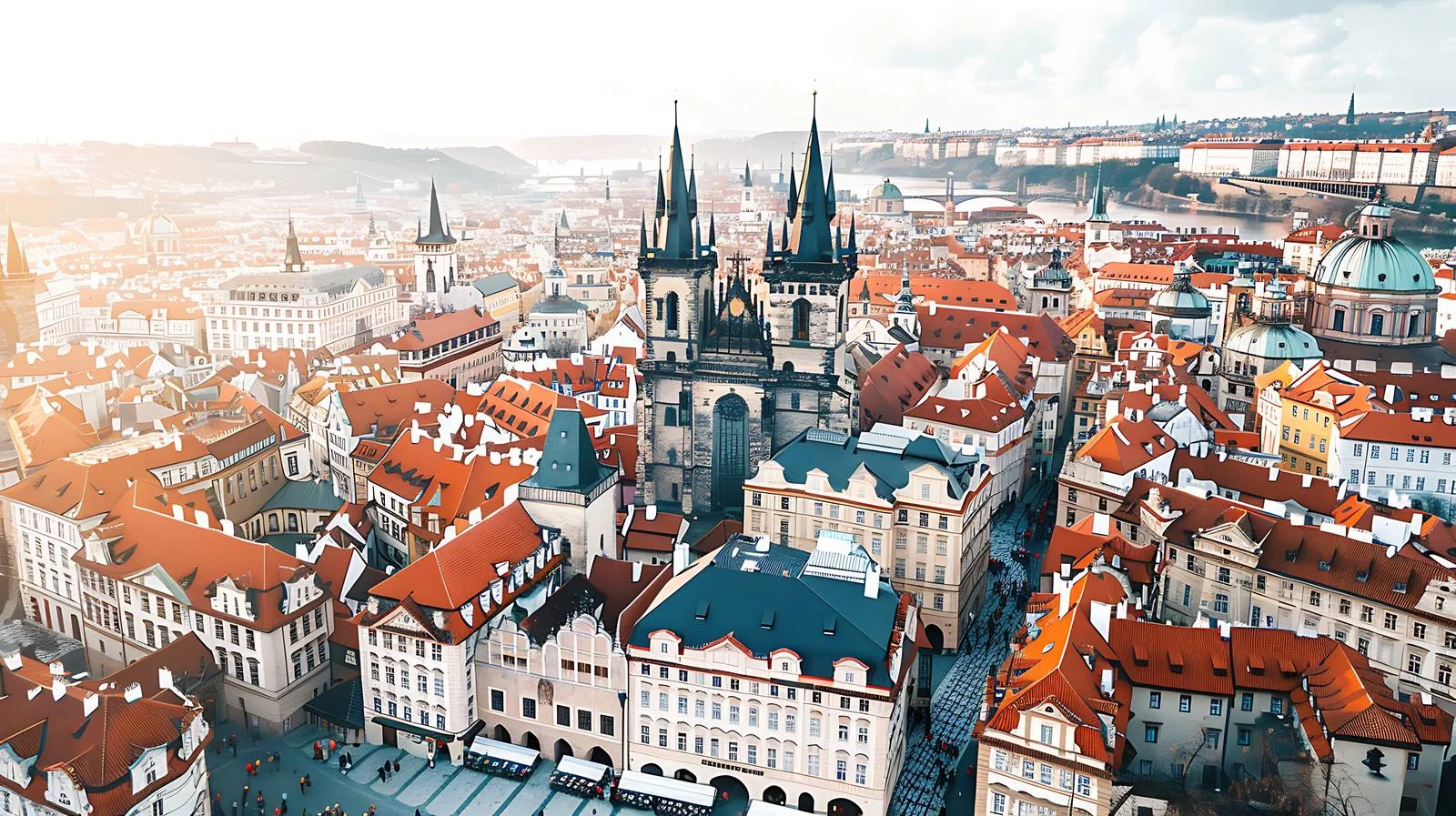 Aerial View of Old Town Prague — free download from Dotvec