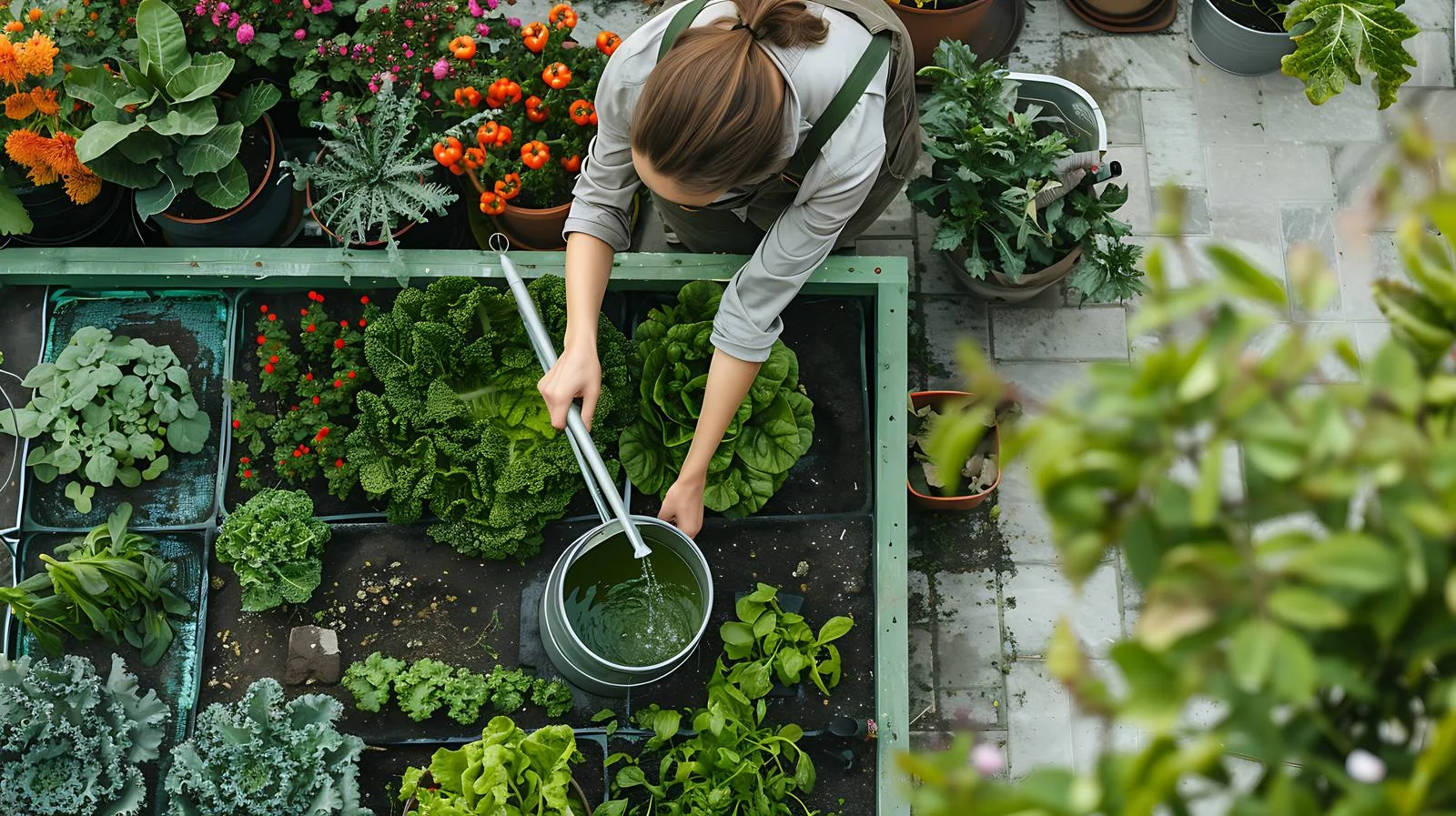 Aerial Gardening Scene — free download from Dotvec