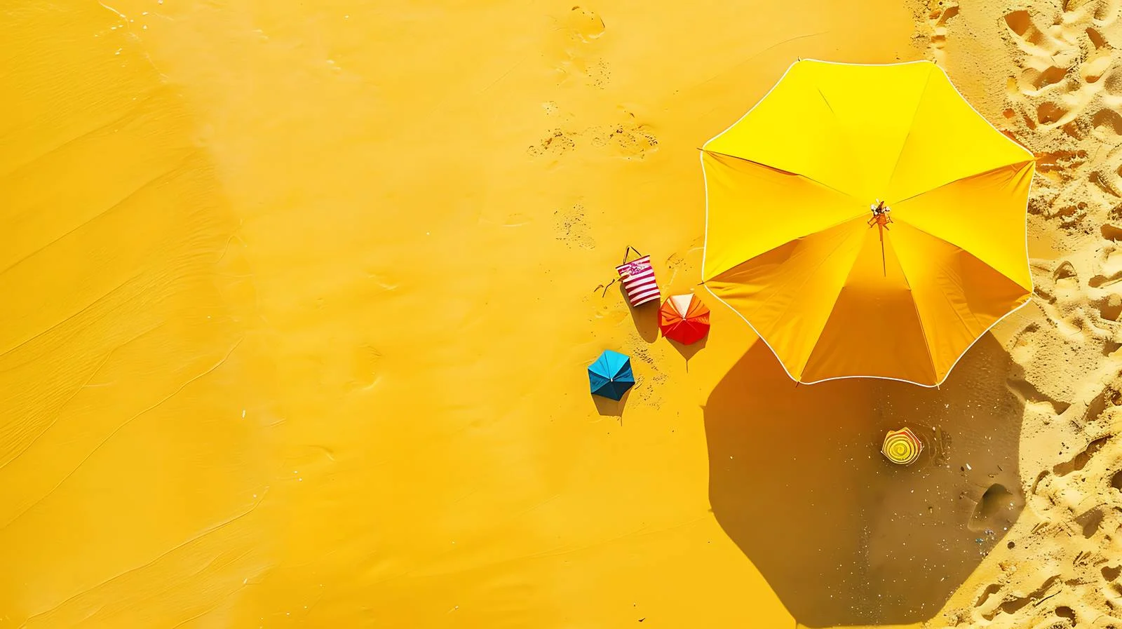 Serene Beach Scene with Sun Umbrella — free download from Dotvec